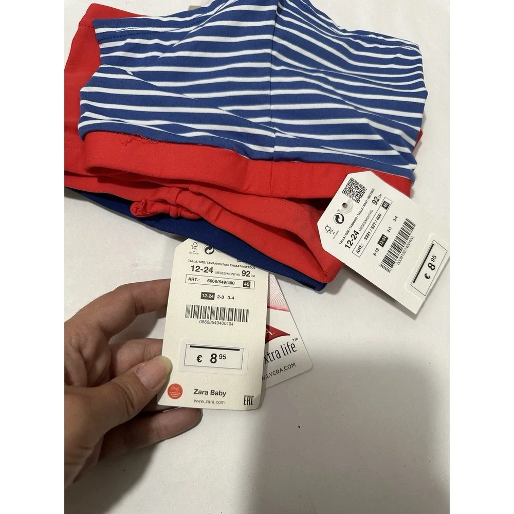 Lot Of 3 Zara Boy Swimming Shorts Swimm Boxer Bottoms Trunks 12/24 Toddler NEW!!